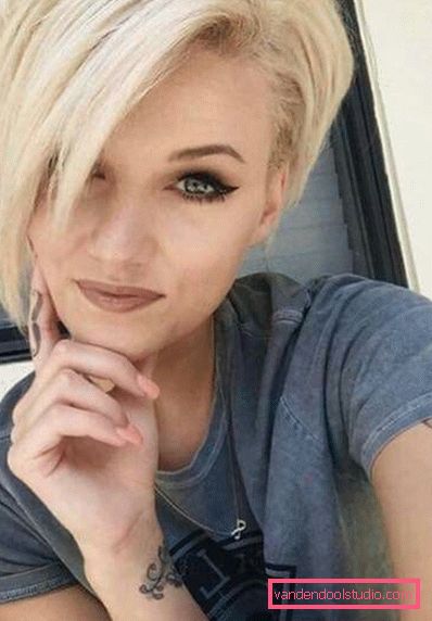 pixie frizura fotografije plavuša