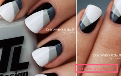 sivo-bijelo-crna nail art sivo-bijelo-crna nail art
