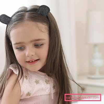 Prekrasne frizure za djevojčice s rubom s vlastitim rukama - fotografija