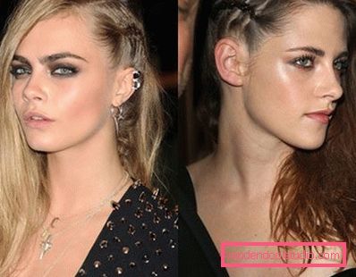 Kara Delvin i Kristen Stewart s imitacijom obrijanog hrama Kara Delvin i Kristen Stewart s imitacijom obrijanog hrama