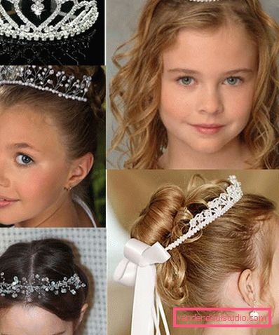 Frizure s tijara za djevojčice - top 10 styling s krunom