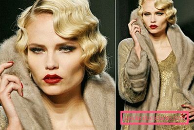 model od kuće Jean Paul Gaultier sa šminkom u retro stilu model od kuće Jean Paul Gaultier sa šminkom u retro stilu