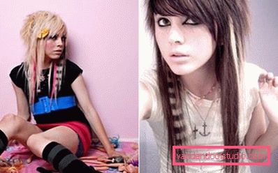 dvije emo djevojke s trash frizurom